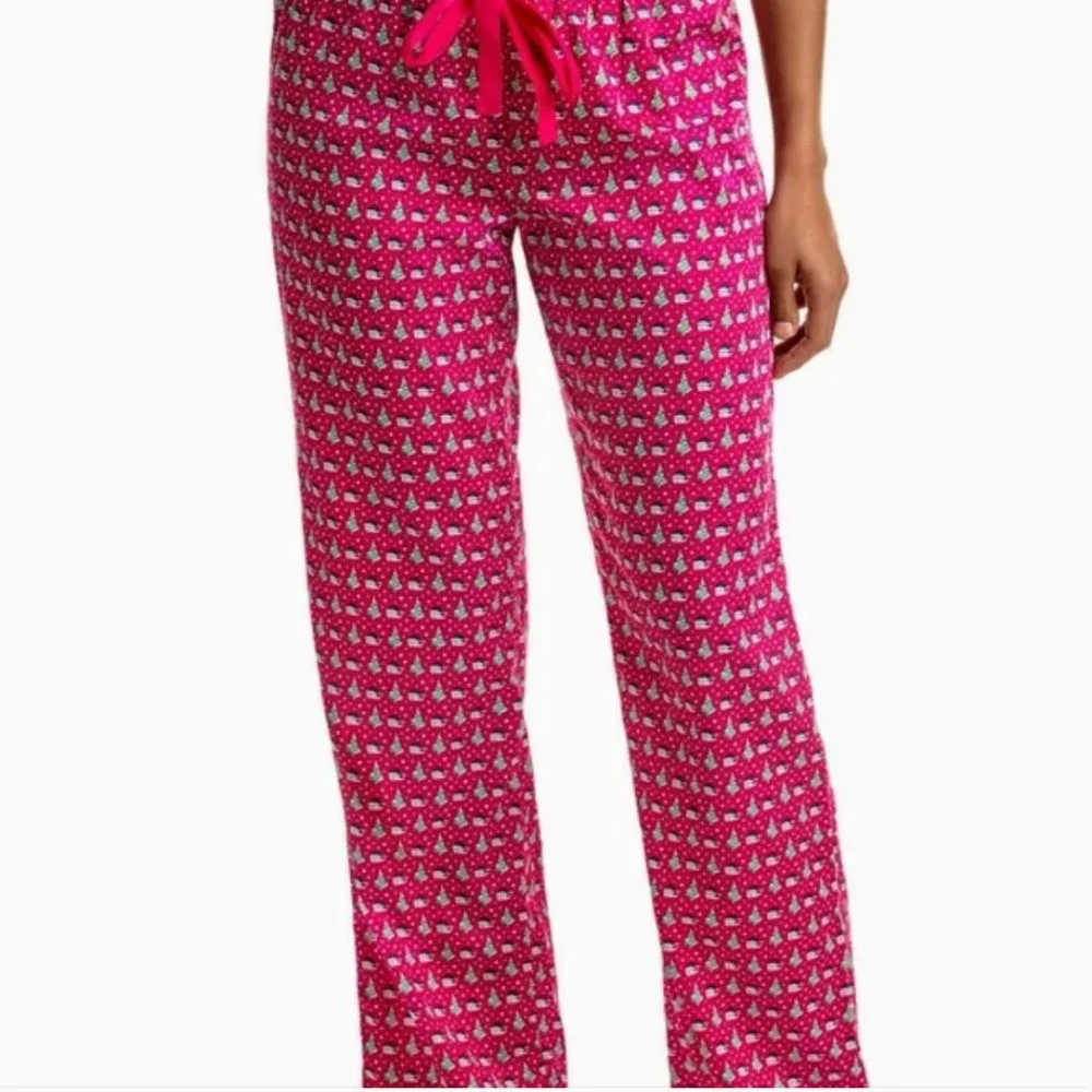 Vineyard Vines Women's Winter Santa Whale Holiday Tree Lounge Pant Size S